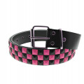 3 Row Chessboard Pyramid Belt - pink And Black