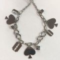 Spades, Dice, & Blade Pendant - Silver Necklace