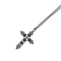Gunmetal Sone Cross - Chain Necklace
