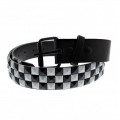 3 Row Chessboard Pyramid Belt - Black And White