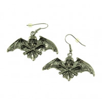 Skull Bat Earrings - Silver Earrings