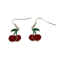Cherry Earrings - Enamel Earrings