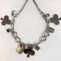 Clubs, Dice, & Blade Pendant - Silver Necklace