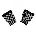 Black And White Checkered Fingerless Gloves - Fingerless Gloves