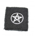 White Pentagram Sweatband  - Black Towelling Sweatband