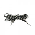Pair Of Black & White Shoelaces - Checkered Pattern