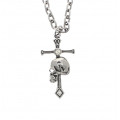 Skull With Dagger & Jewels Pendant - Chain Necklace
