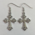 Rhinestone Cross - earrings