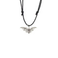 Skeleton Bat Pendant - Corded Necklace