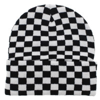 Black & White Checkered Beanie - Unisex Beanie