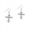 Cross Earrings With Jewel Details - Silver Earrings
