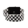 Checkered Black And White canvas Belt - checkered Pyramid Canvas Belt