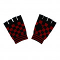 Black And red Checkered Fingerless Gloves - Fingerless Gloves