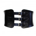 Black Three Buckle Corset Belt - Elasticated Corset Belt