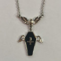 Coffin With Wings And Cross Necklace - Chain Necklace